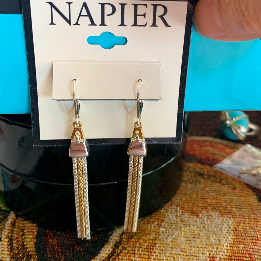 NWT Napier earrings Stunning, gold, and silver